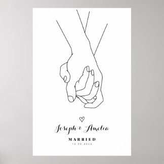 Poster für Hochzeitskunst Hände der Liebe