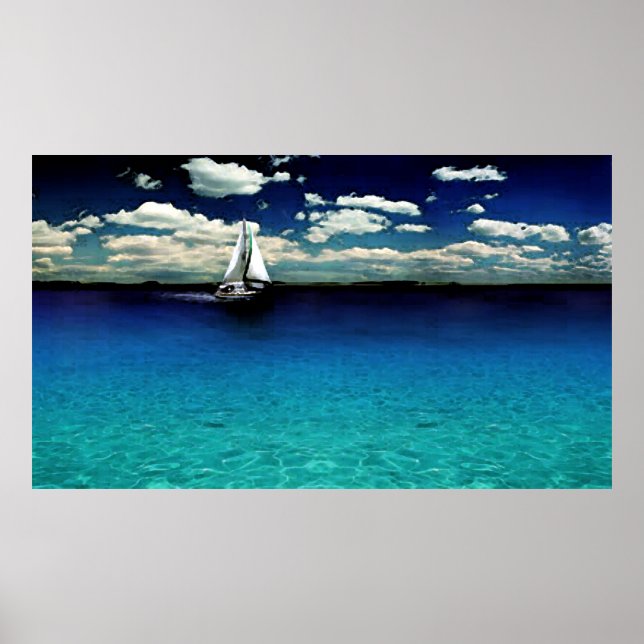 Poster für karibische Boote drucken (Vorne)