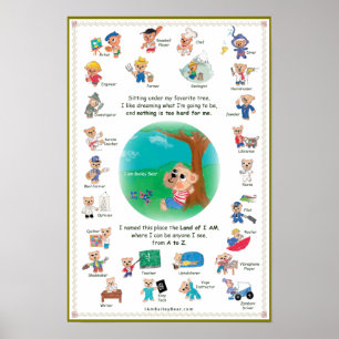 Poster für Kinder - Bailey Bear im Land I AM