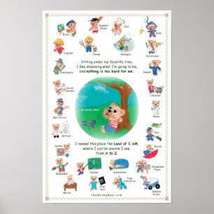 Poster für Kinder - Bailey Bear im Land I AM