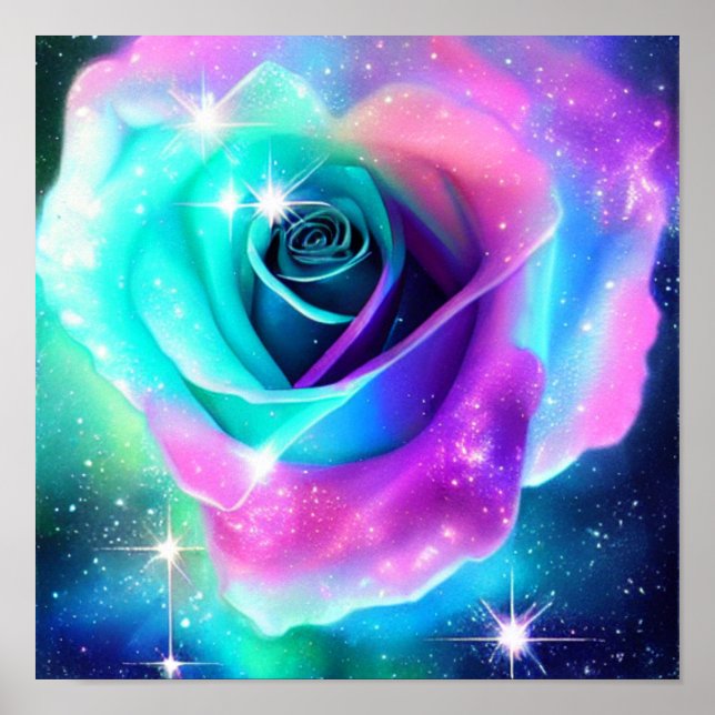 Poster für kosmische Rose (Vorne)