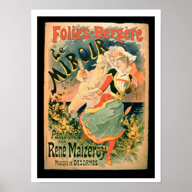 Poster für "Le Miroir" in den Folies-Bergere, a pa (Vorne)