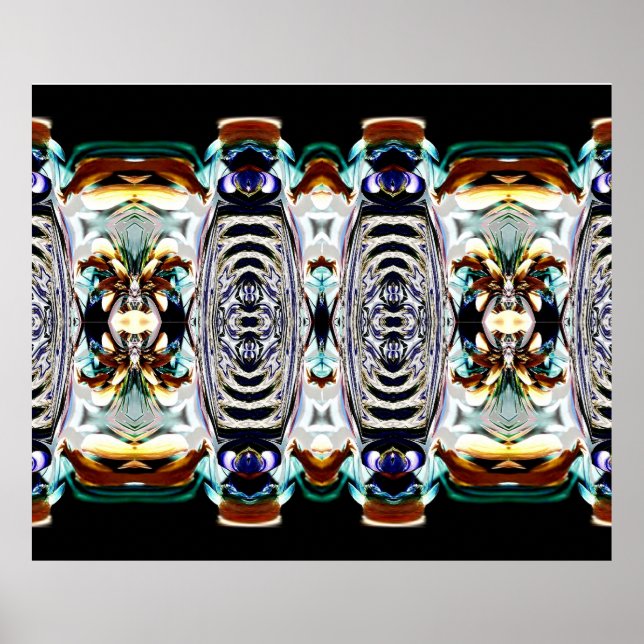 Poster für Rost und Schwarzes Fraktal Design (Vorne)