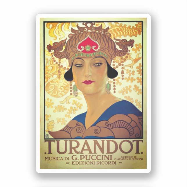 Poster für Turandot - Giacomo Puccini Aufkleber (Vorderseite)