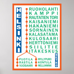 Poster für U-Bahnstationen in Helsinki