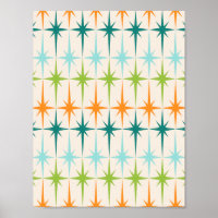 Poster für Vintage geometrische Sternexplosionen
