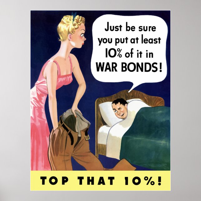 Poster für Vintage Kriegsanleihen des Zweiten Welt (Vorne)