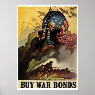 Poster für Vintage WW2-Kriegsanleihen