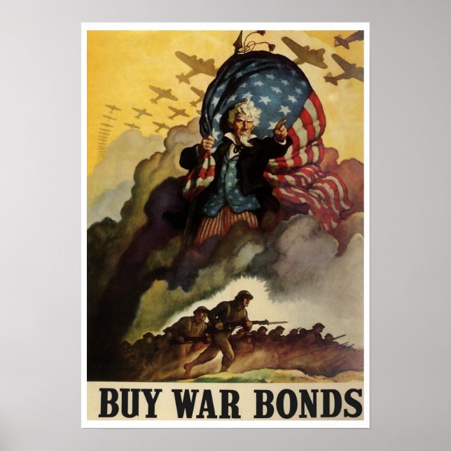 Poster für Vintage WW2-Kriegsanleihen (Vorne)