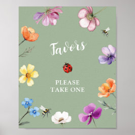 Poster für Wildblumen-Liebebug-Baby-Shower-Geschen