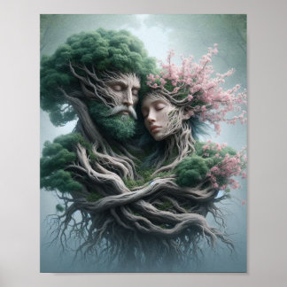 Poster fusão homem e natureza