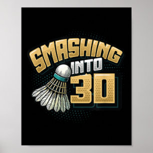 Poster Fusion en 30 ans Badminton Lover 30e anniversaire