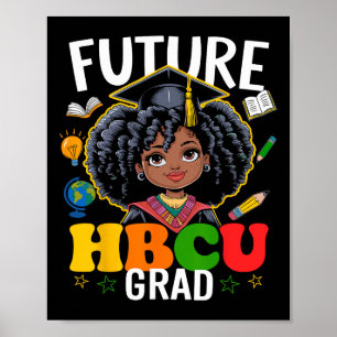 Poster Futur Hbcu Grad Afro Enfants Mois de l'histoire no