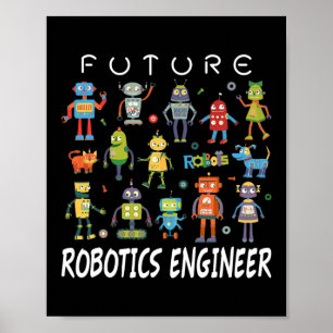 Poster Futur ingénieur en robotique Technicien Drôle Vint