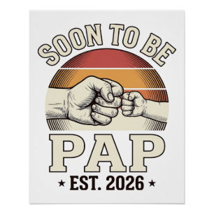 Poster Futur Pap 2026 Design de poing levé bébé vintage