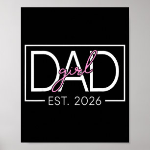 Poster Futur papa d'une fille prévue 2026 Fête des pères