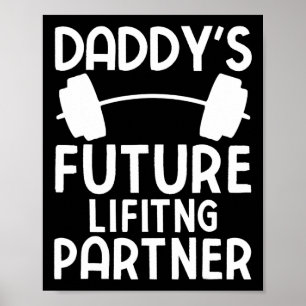 Poster Futur partenaire de levage de papa Funny Bodybuild
