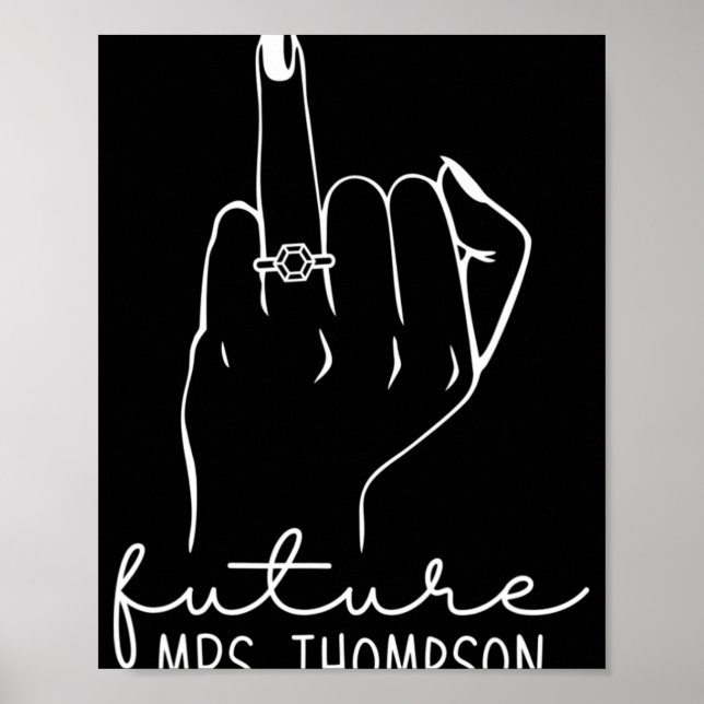 Poster Future Mrs. Thompson New Bridal To Be Fiance Bache (Devant)
