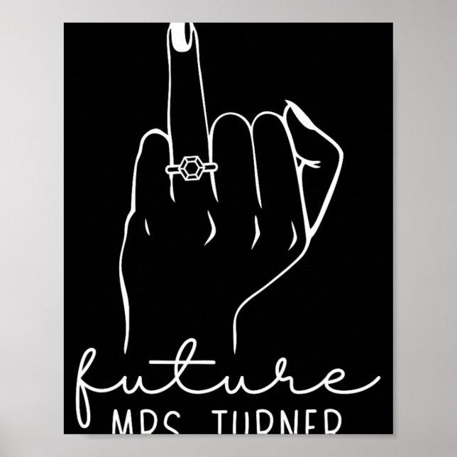 Poster Future Mrs. Turner New Bridal To Be Fiance Bachelo (Devant)