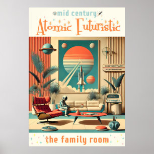 Poster Futuriste atomique Floride Espace Age Chambre Fami