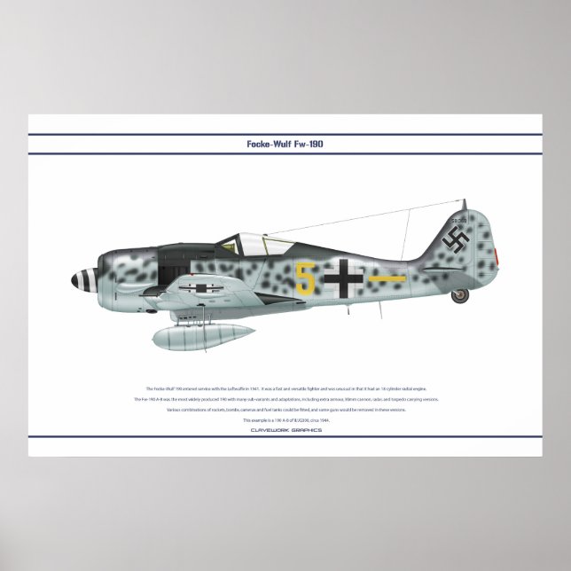 Poster Fw-190 A-8 JG300 3 (Devant)