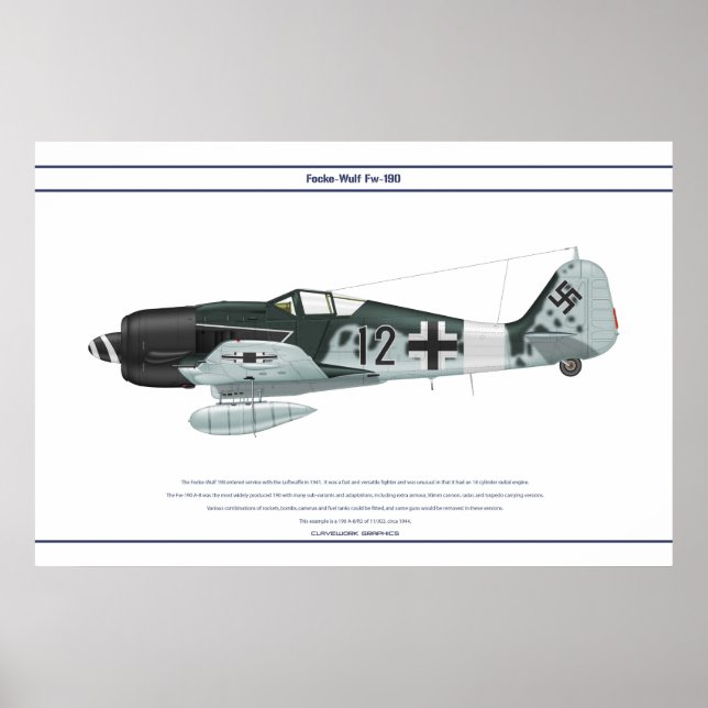 Poster Fw-190 A-8 JG3 1 (Devant)