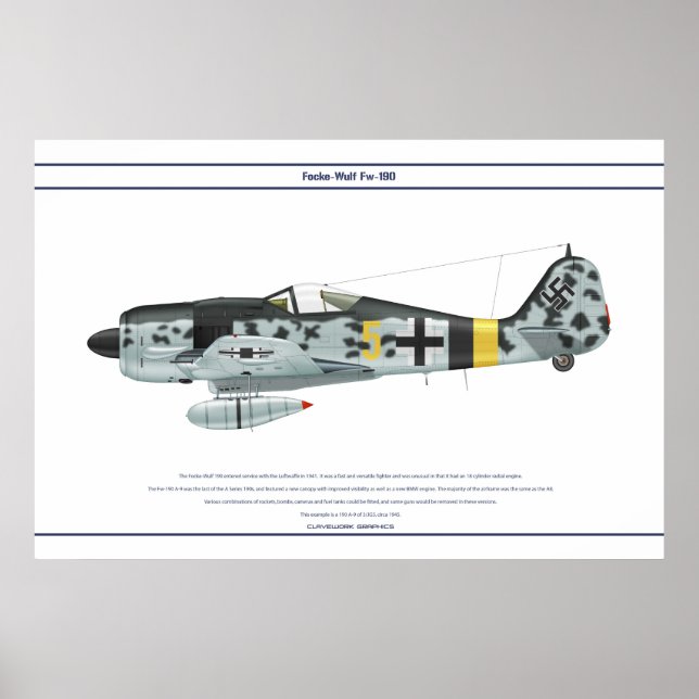 Poster Fw-190 A-9 JG5 1 (Devant)