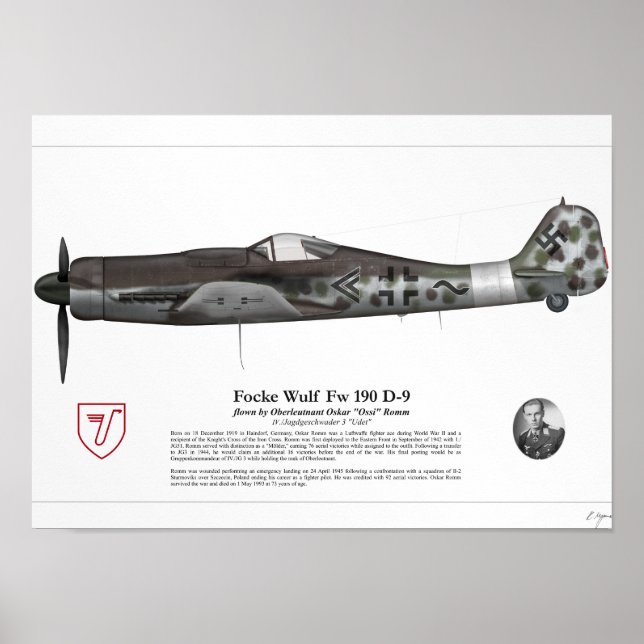 Poster Fw 190 D-9 (Oskar Romm) (Devant)