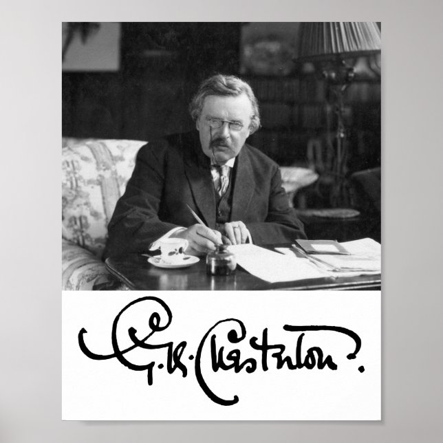 Poster G. K. Chesterton au travail (Devant)