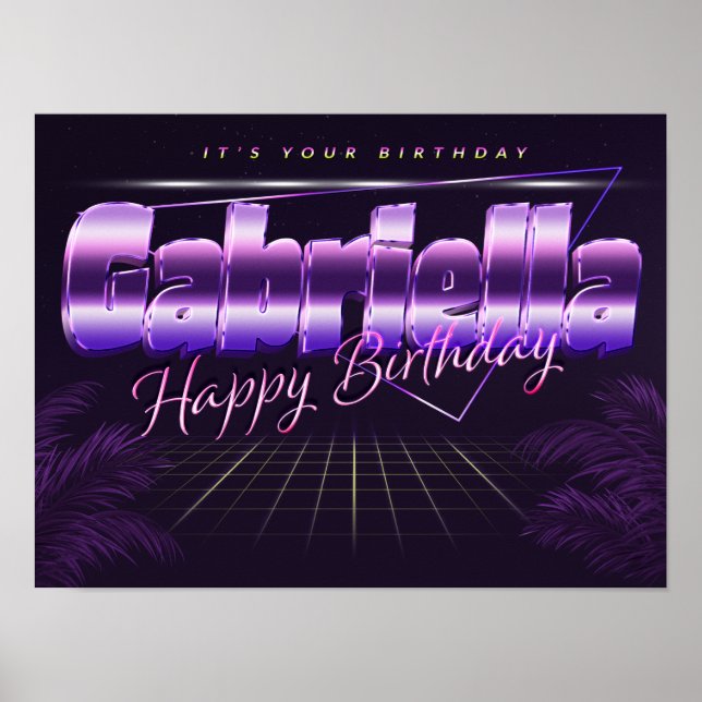 Poster Gabriella Nom Prénom de l'anniversaire de l'affich (Devant)