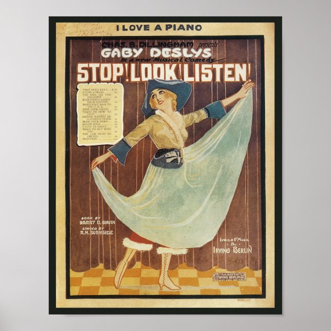 Poster Gaby Deslys Arrêtez ! Regarde ! Écoute ! Songbook  (Devant)