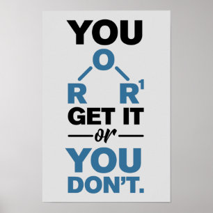 Poster Gag de chimie vous obtenez ou vous n'enseignez pas