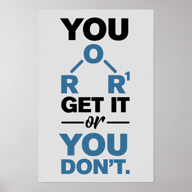 Poster Gag de chimie vous obtenez ou vous n'enseignez pas (Devant)