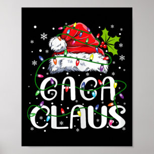 Poster Gaga Claus Noël Santa Chapeau Matching Famille Xma
