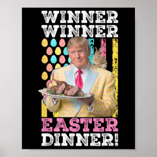 Poster Gagnant Dîner de Pâques Drôle Trump Pâques Us