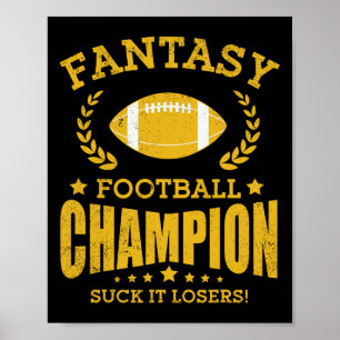 Poster Gagnant Fantasy Football Champ Champion Draft Foot