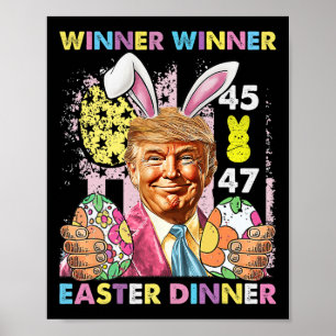 Poster Gagnant Gagnant Dîner de Pâques Drôle Trump Joyeux