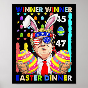 Poster Gagnant Gagnant Dîner de Pâques Pâques Trump Drôle