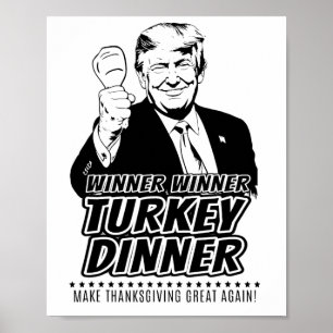 Poster Gagnant Trump Drôle Gagnant Dîner de dinde Thanksg