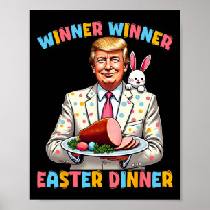 Poster Gagnant Wiiner Dîner de Pâques Trump Pâques Drôle