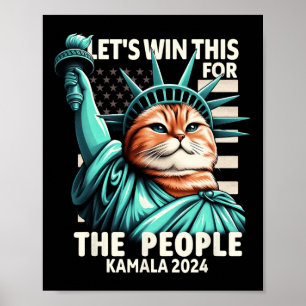 Poster Gagnez Cela Pour Le Peuple Drôle Chat Statue De Li