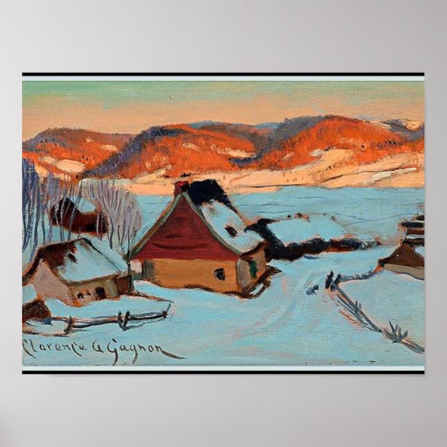 Poster Gagnon - crépuscule - Hiver au Québec (Devant)