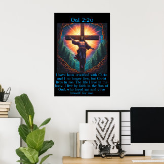 Poster Gal 2:20 avec Jésus sur la croix