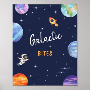 Poster Galactic Bites Space Thème Anniversaire Symbole de
