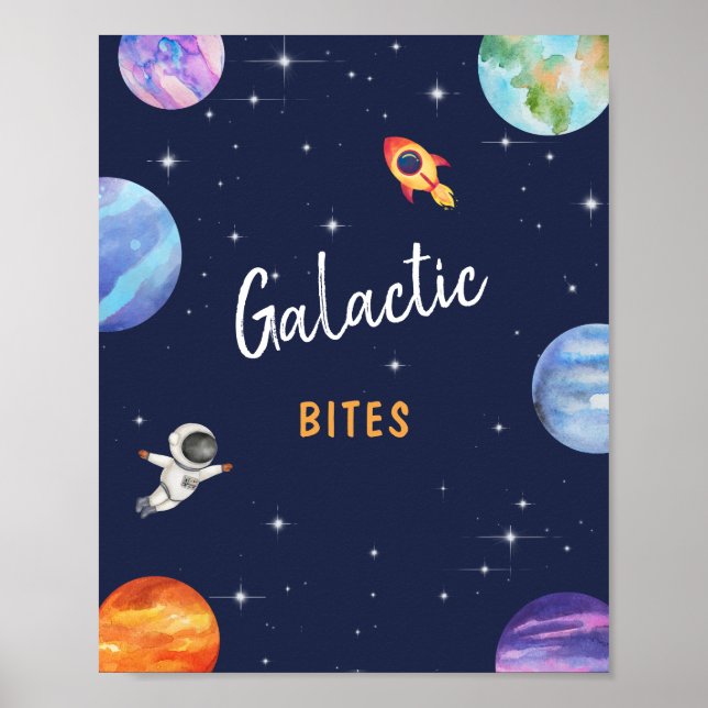 Poster Galactic Bites Space Thème Anniversaire Symbole de (Devant)