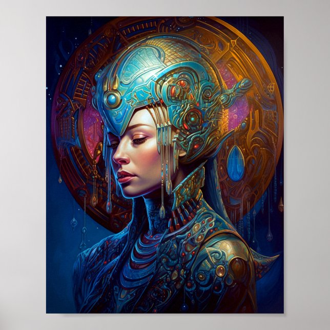Poster Galactique Queen Science Fiction Imaginaire Art (Devant)