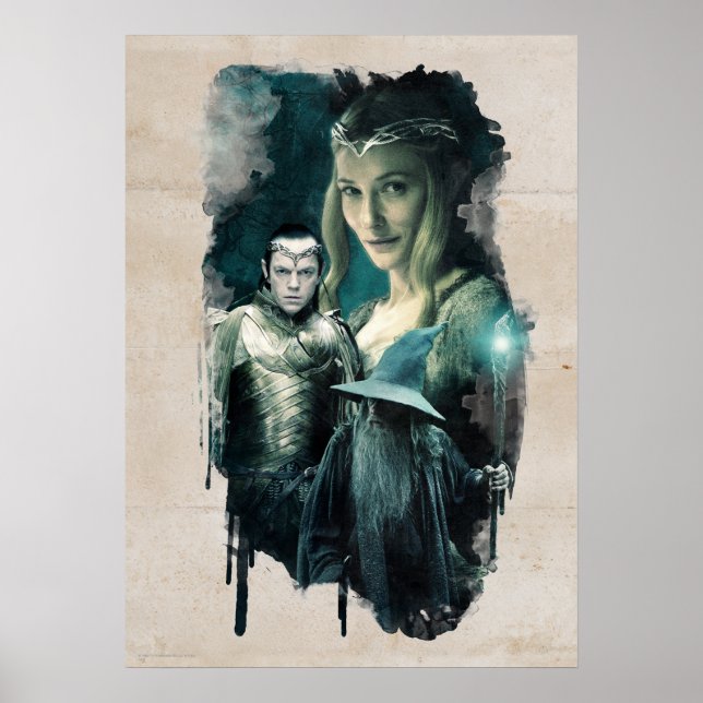 Poster Galadriel, ELROND™, & Gandalf Graphic (Devant)