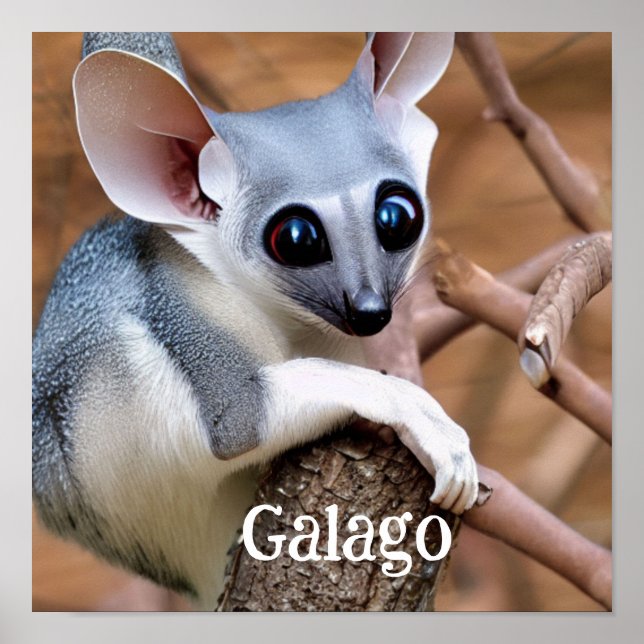 Poster Galago alias Bush Baby (Devant)