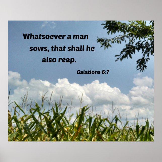 Poster Galations 6:7 Tout ce qu'un homme soweth... (Devant)