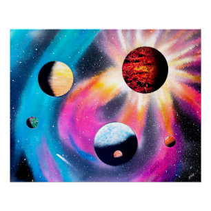 Poster Galaxie Colorée